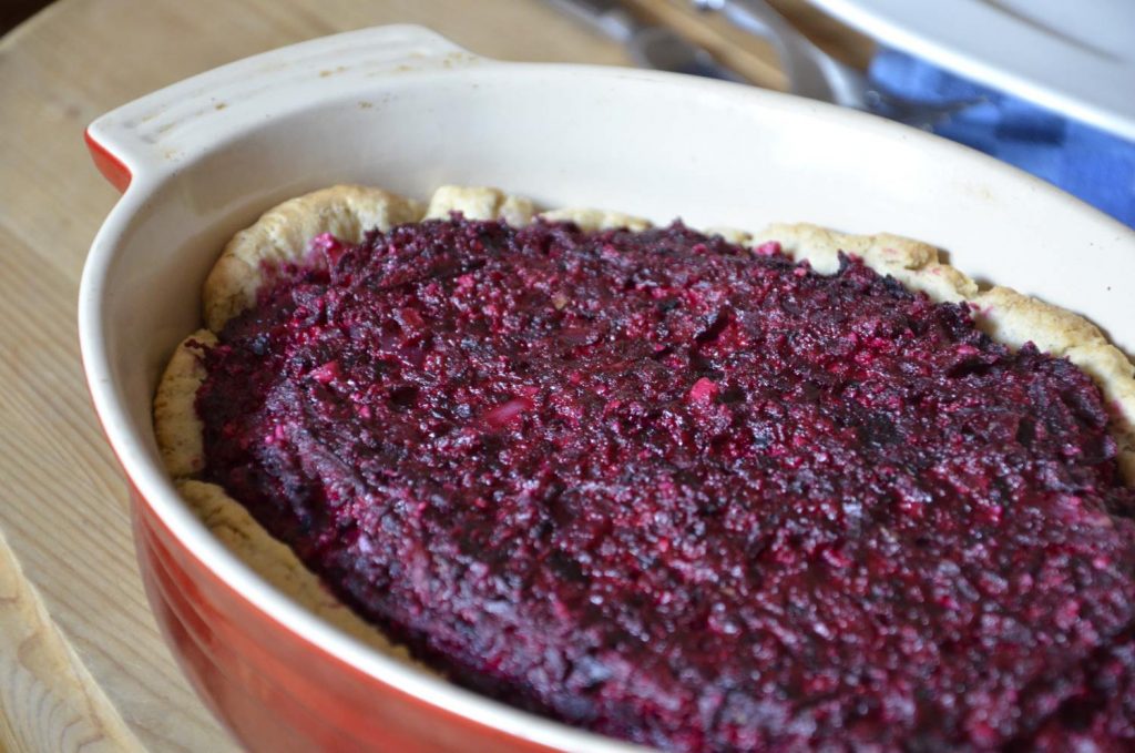 Vegansk paj - rödbetor och cashewnötter