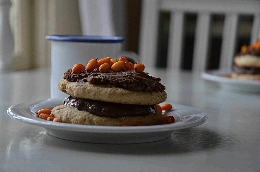 Vegantårta med len choklad