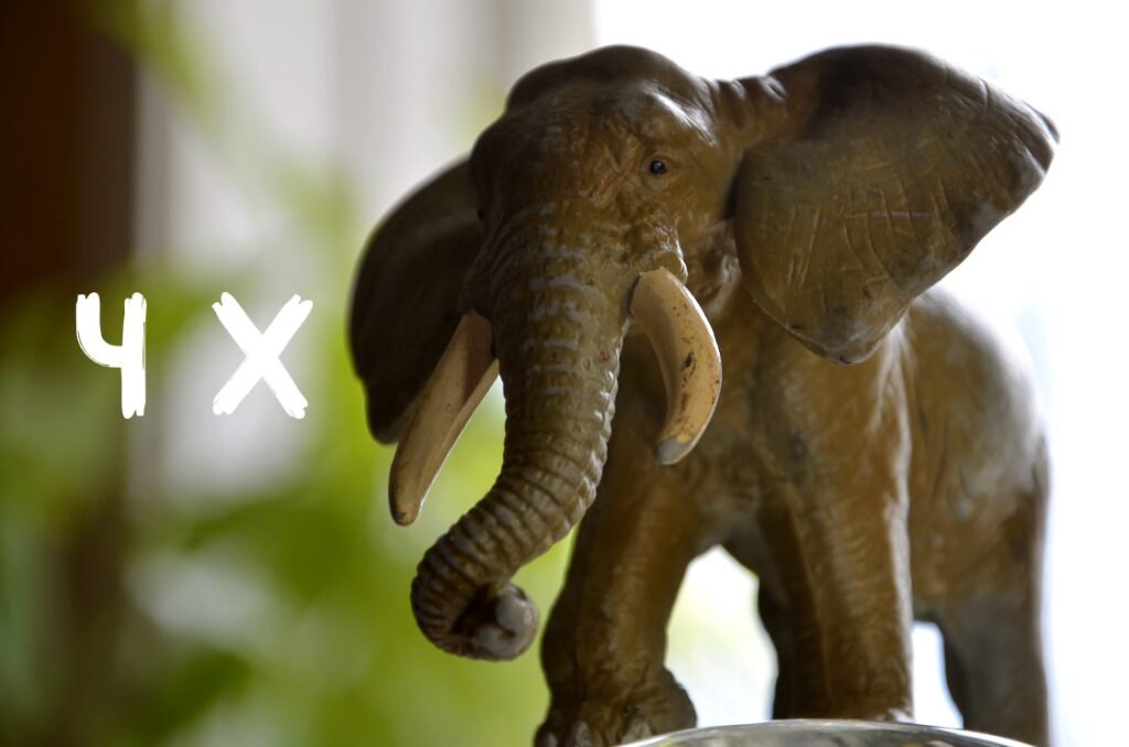 Att visualisera klimatavtryck. Bild på en elefant. 