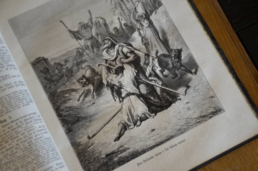 Botgöring och försoning. Illustration av Gustave Doré på Den förlorade sonen. 