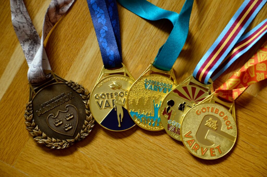 Engagemanget är ett maraton. Bild på medaljer från Göteborgsvarvet. 